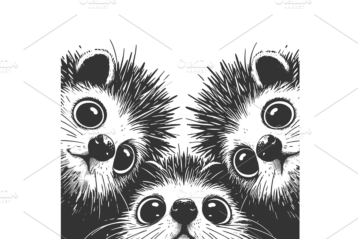 Curious Hedgehogs Staring Up, an Animal Illustration by AlexArt
