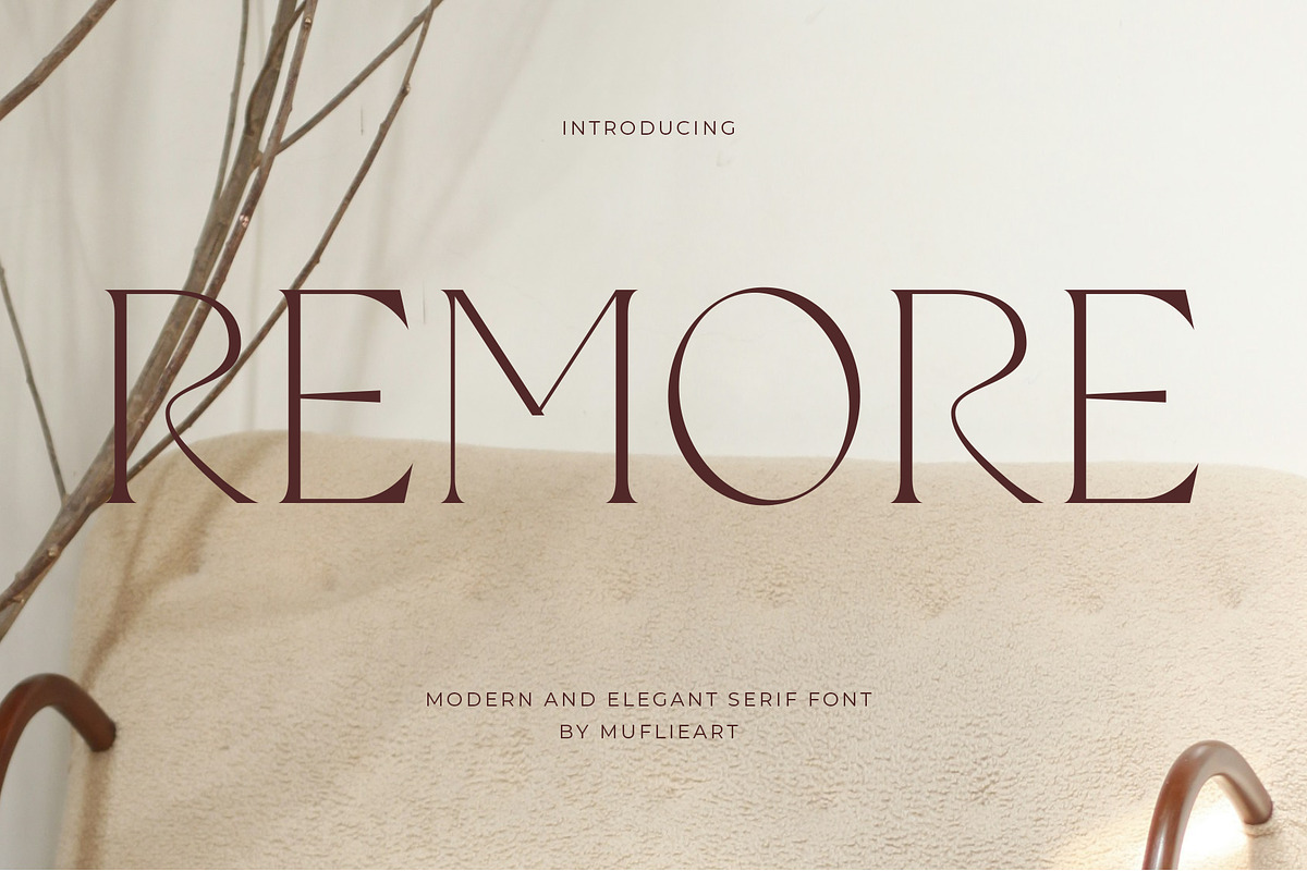 Remore | Modern And Elegant Serif, a Serif Font by Muflieart (Photo 1 of 10)