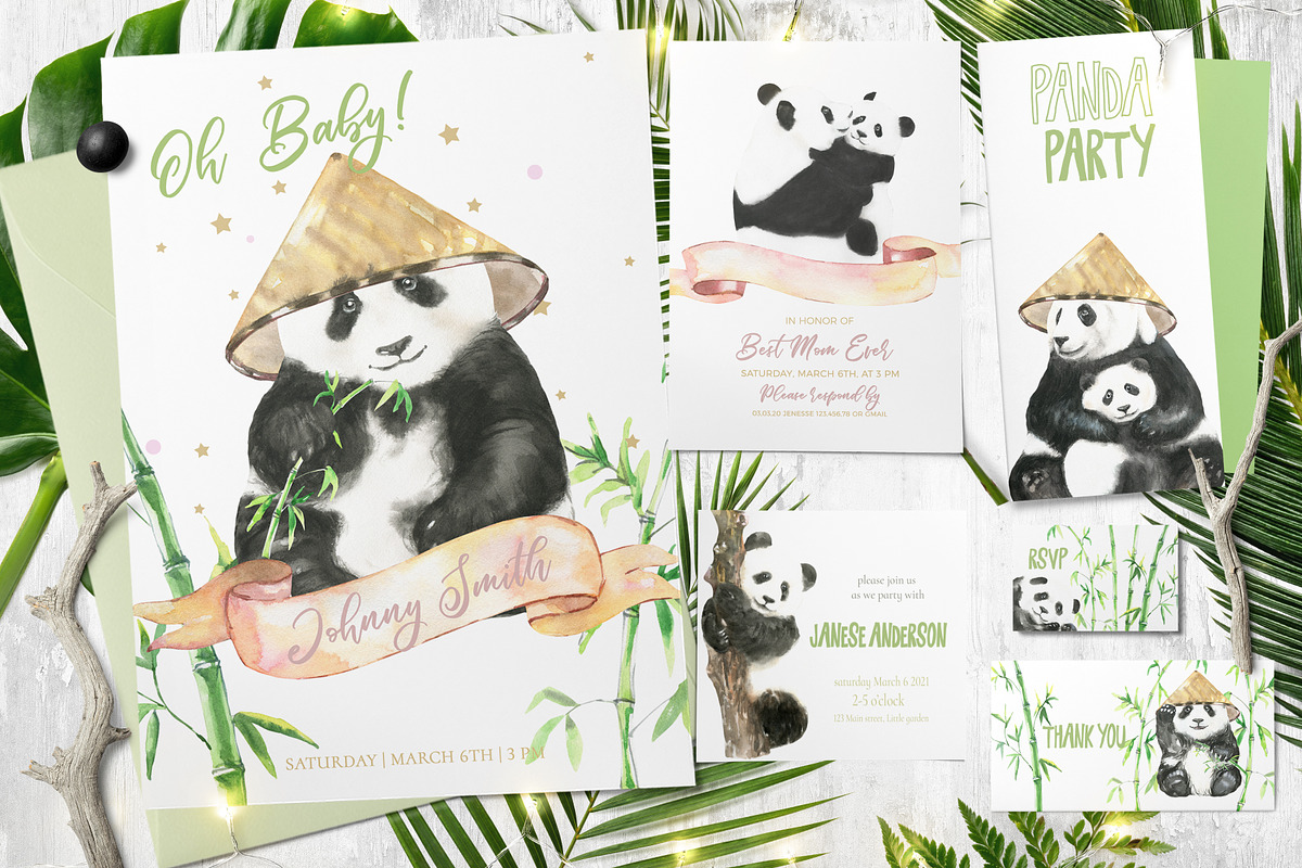 Watercolor Panda Family, an Animal Illustration by Catherine Wheel (Photo 7 of 17)