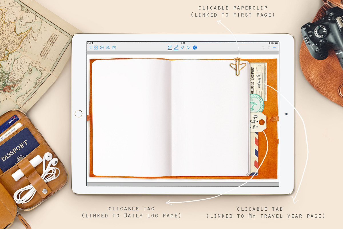 Digital travel journal, a Stationery Template by Kate Snitser (Photo 3 of 6)