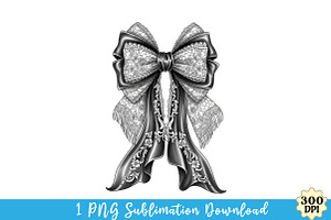 Halloween Gothic Coquette bow png, an Illustration by Watercolor design