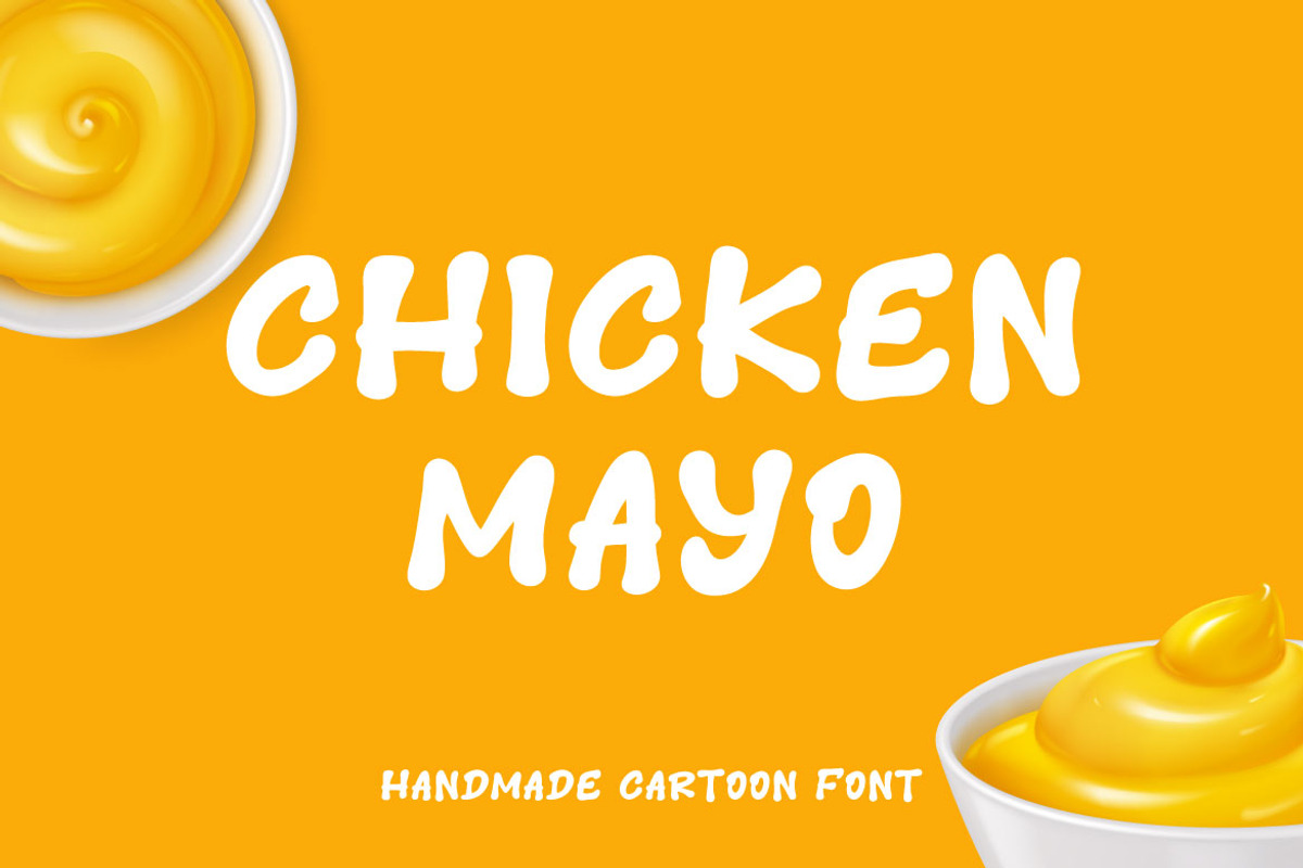 Chicken Mayo - Handmade Cartoon Font, a Sans Serif Font by Mightyfire (Photo 1 of 5)