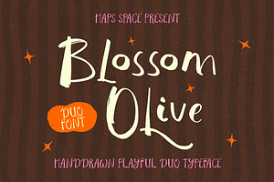 Blossom Olive Font Duo