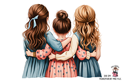 Three Girls Hugging PNG Bundle, a Graphic by Clipart Bloom (Thumbnail 3 of 11)