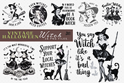 Vintage Halloween Witch PNG Bundle, a Graphic by Clipart Bloom (Thumbnail 2 of 15)