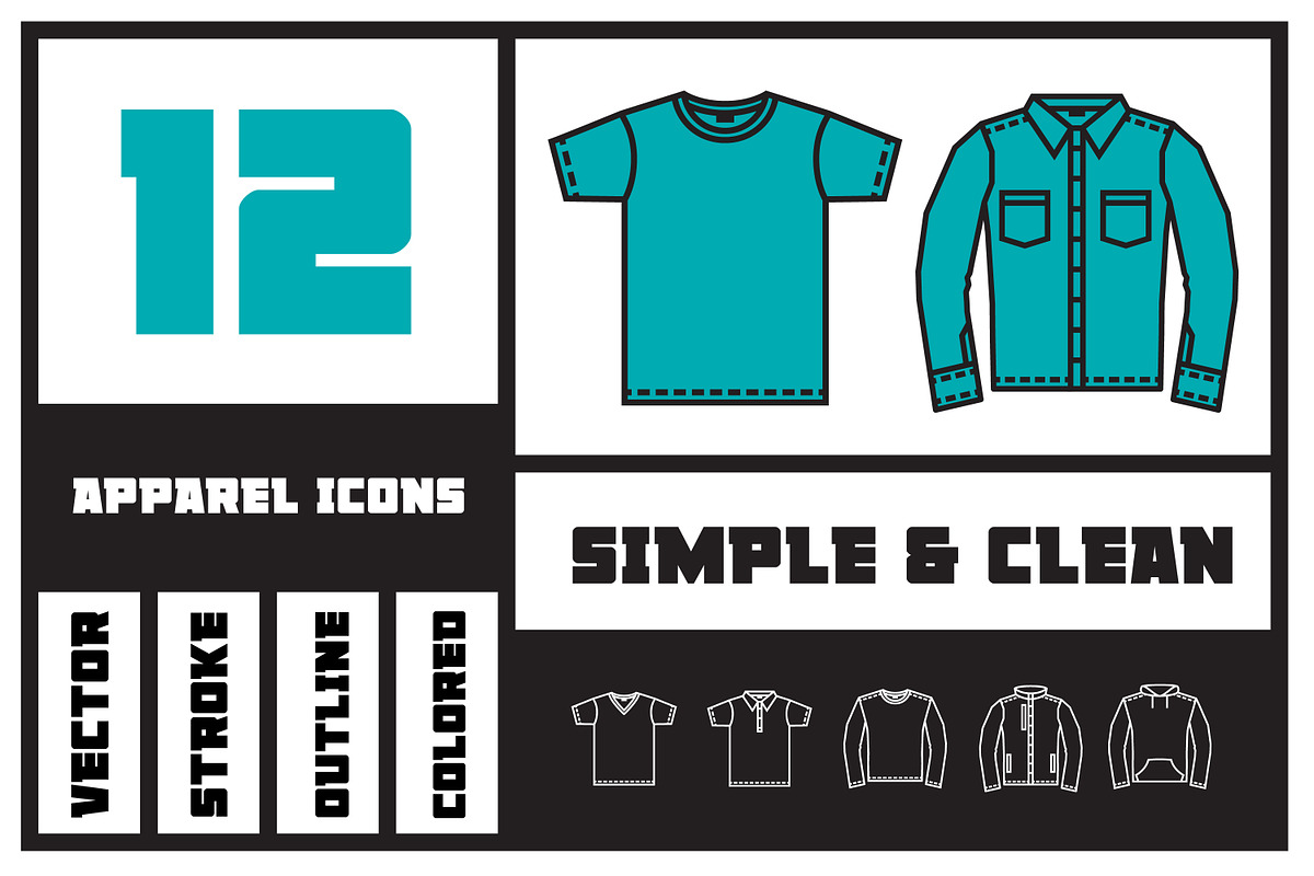 Apparel Icon Set - Stroke & Expanded, an Icon by SLTFNDRY (Photo 2 of 4)