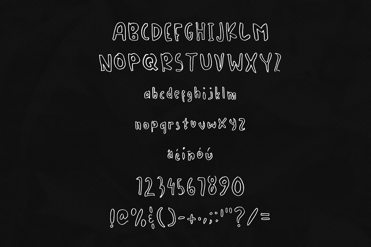 Amooera Handdrawn font childish fun preview 4