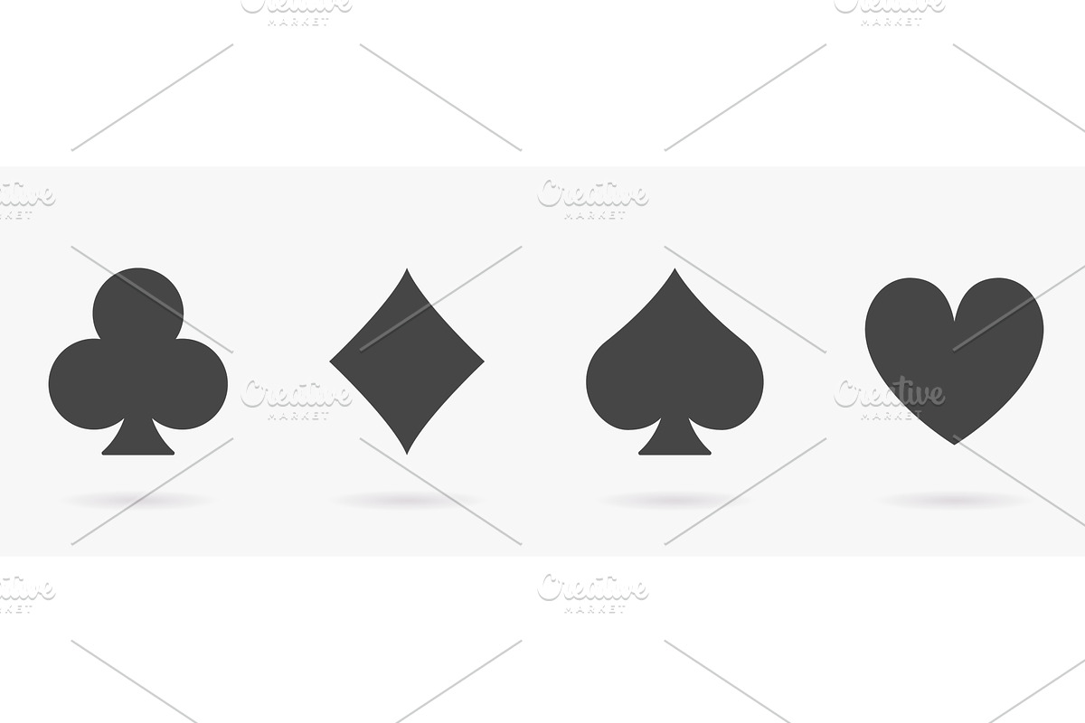 Poker Play Suit Set Glyph Icons, an Object Illustration by Vector Creator