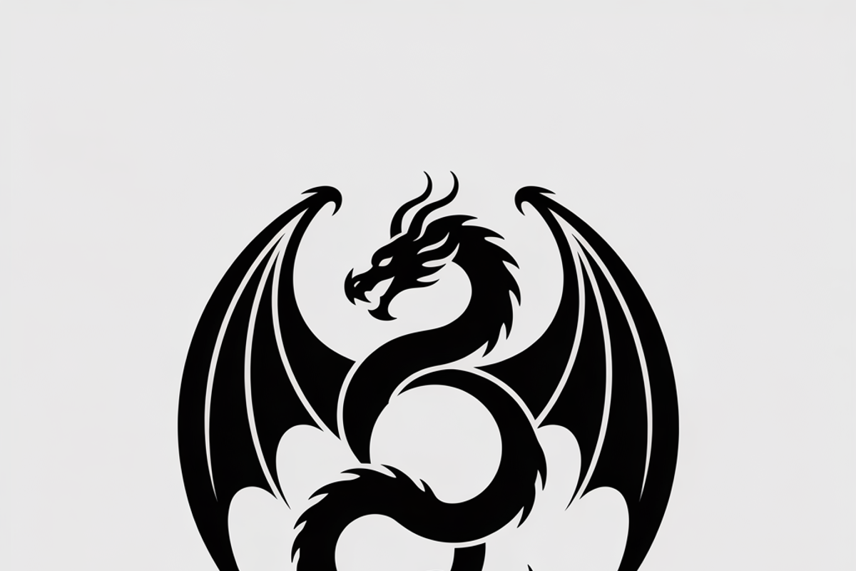 A bold dragon silhouette logo, an Illustration by Amazin_art (Photo 3 of 16)