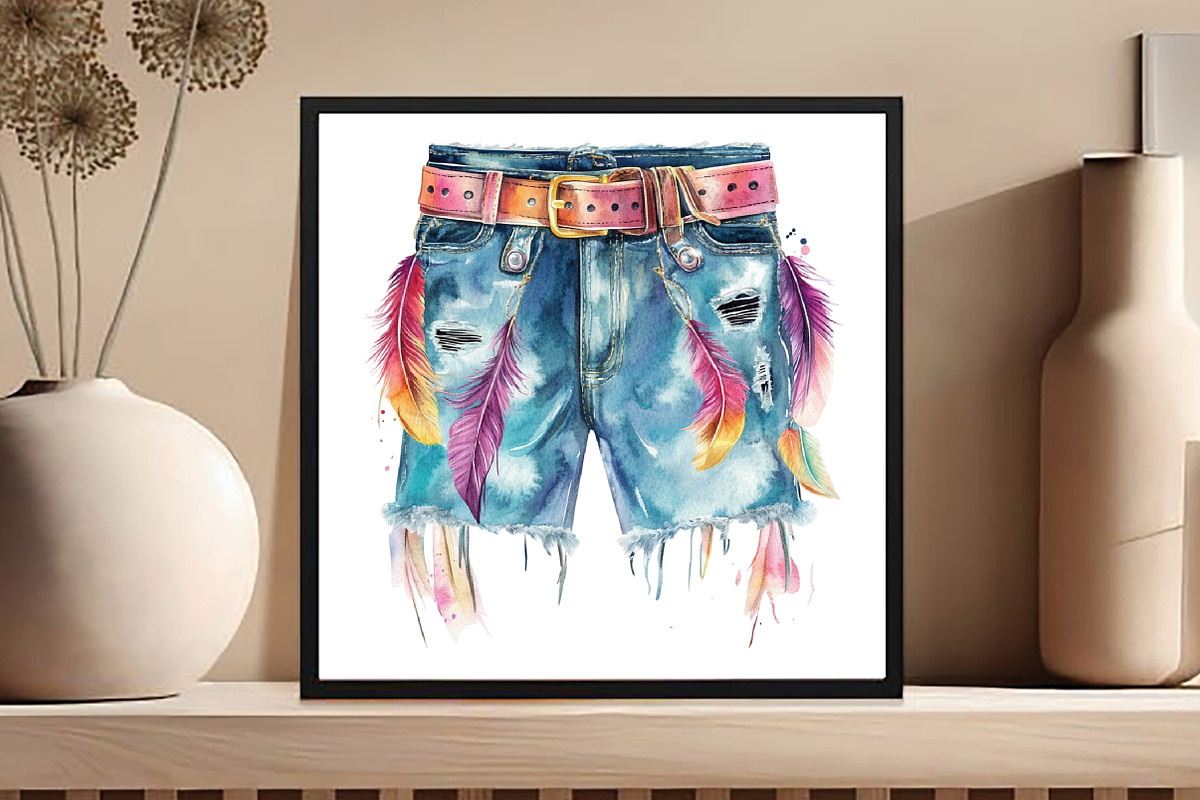 Summer Denim Clipart Bundle, an Illustration by DreamCafeArt (Photo 4 of 6)
