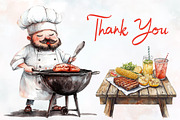 Barbecue Watercolor Cliparts, a Food Illustration by RobertsArt (Thumbnail 7 of 7)