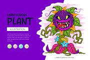 Cartoon carnivorous plant. Tshirt, an Animal Illustration by KENO Mascots (Thumbnail 1 of 7)