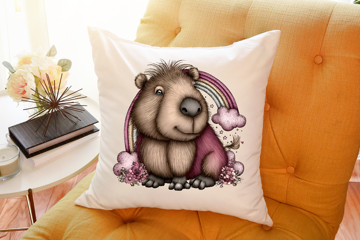 Cute Capybara Nursery Clipart, an Animal Illustration by Sublimation Artist (Photo 6 of 6)