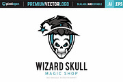 Wizard Skull Logo, a Branding & Logo Template by pixelogan (Thumbnail 1 of 3)