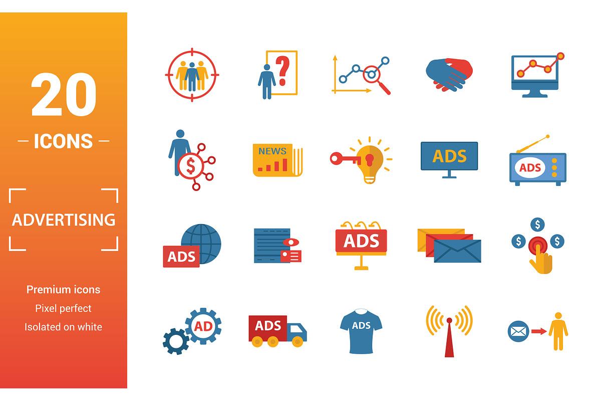 Advertising Flat Icon Set, an Object Graphic by Aimagenarium@gmail.com (Photo 1 of 3)