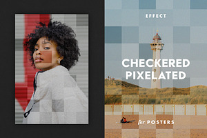 Checkered Pixelated Poster Effect, a Layer Style Add-On by Design Squad