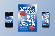 Blue Abstract Labor Day Flyer Set, a Flyer Template by Aiyari Graphic (Thumbnail 1 of 3)