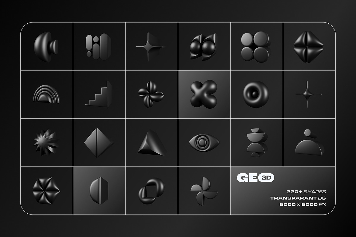 3D Dark Geometrics 234 illustrations, an Object Graphic by assetpro.design (Photo 13 of 16)