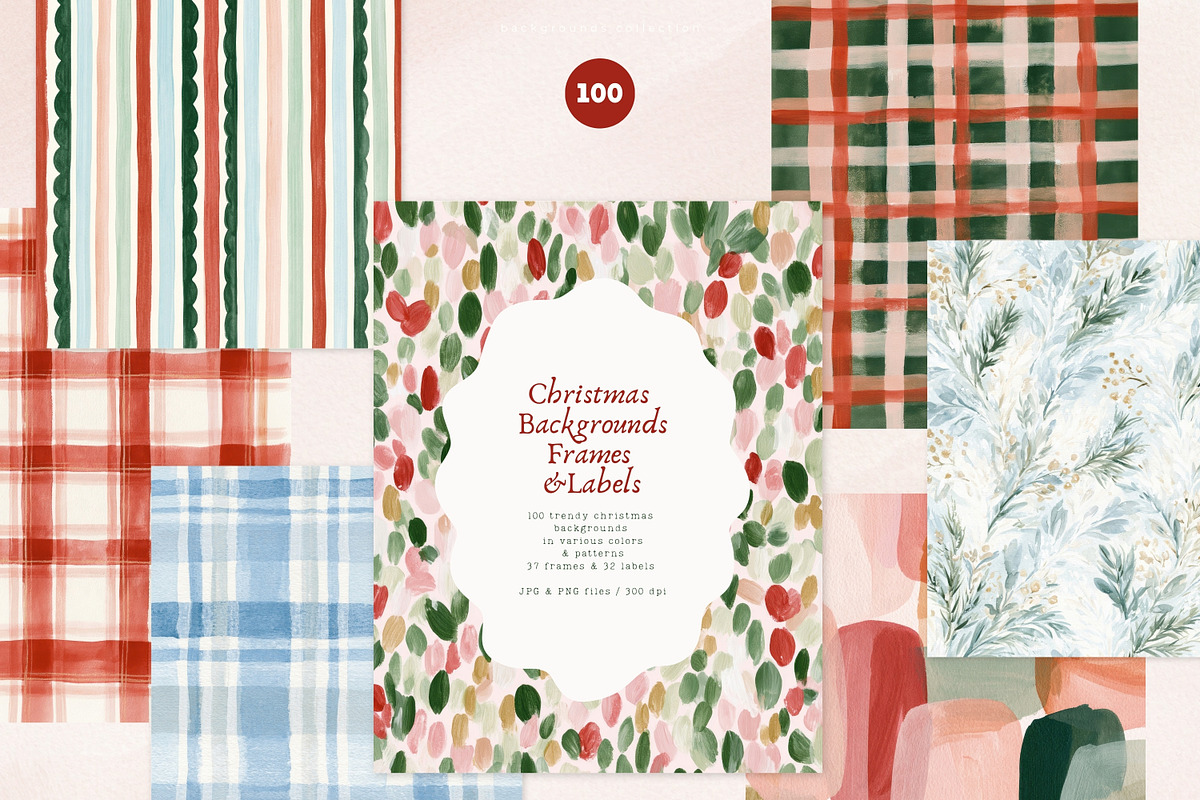 Christmas Backgrounds Frames Labels, a Background Graphic by PeDe Designs (Photo 5 of 16)
