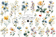 Watercolor Delicate Wildflower Clipa, an Illustration by DreamCafeArt (Thumbnail 1 of 7)