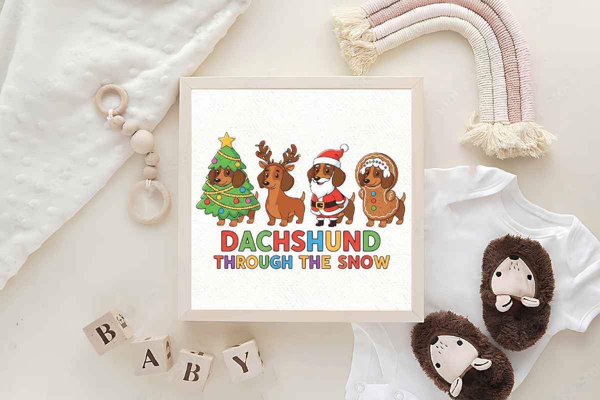 Dachshund Christmas PNG Dog, an Illustration by CraftArtStudio (Photo 4 of 4)