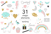 Love and Unicorn magic design, a Decorative Illustration by DinaraChernaya (Thumbnail 2 of 8)