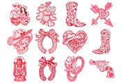 Western Valentine's Day Line Art, an Illustration by Design Market (Thumbnail 2 of 3)