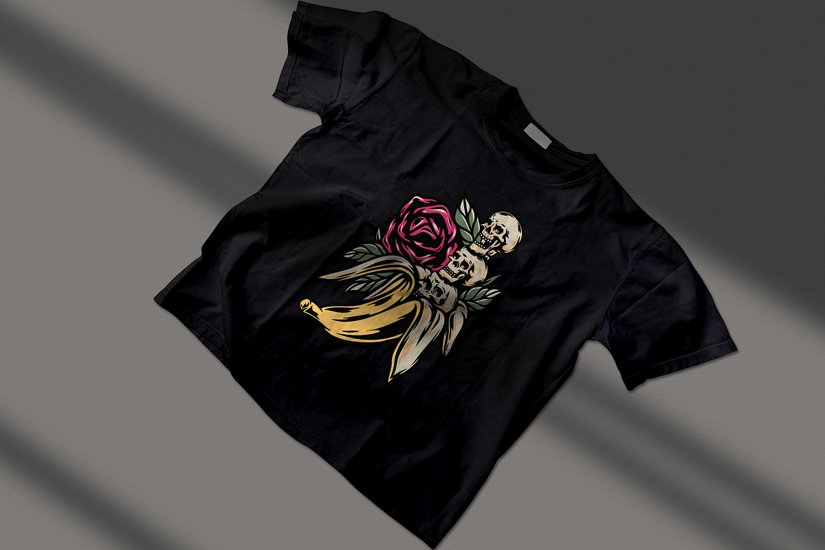 Skull with Roses and Bananas, an Object Illustration by nomlimo.com (Photo 2 of 3)