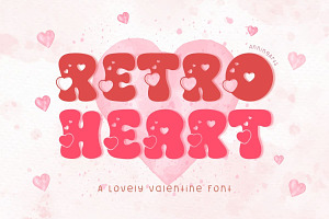 Retro Heart - Valentine Font, a Symbol Font by AnningArts