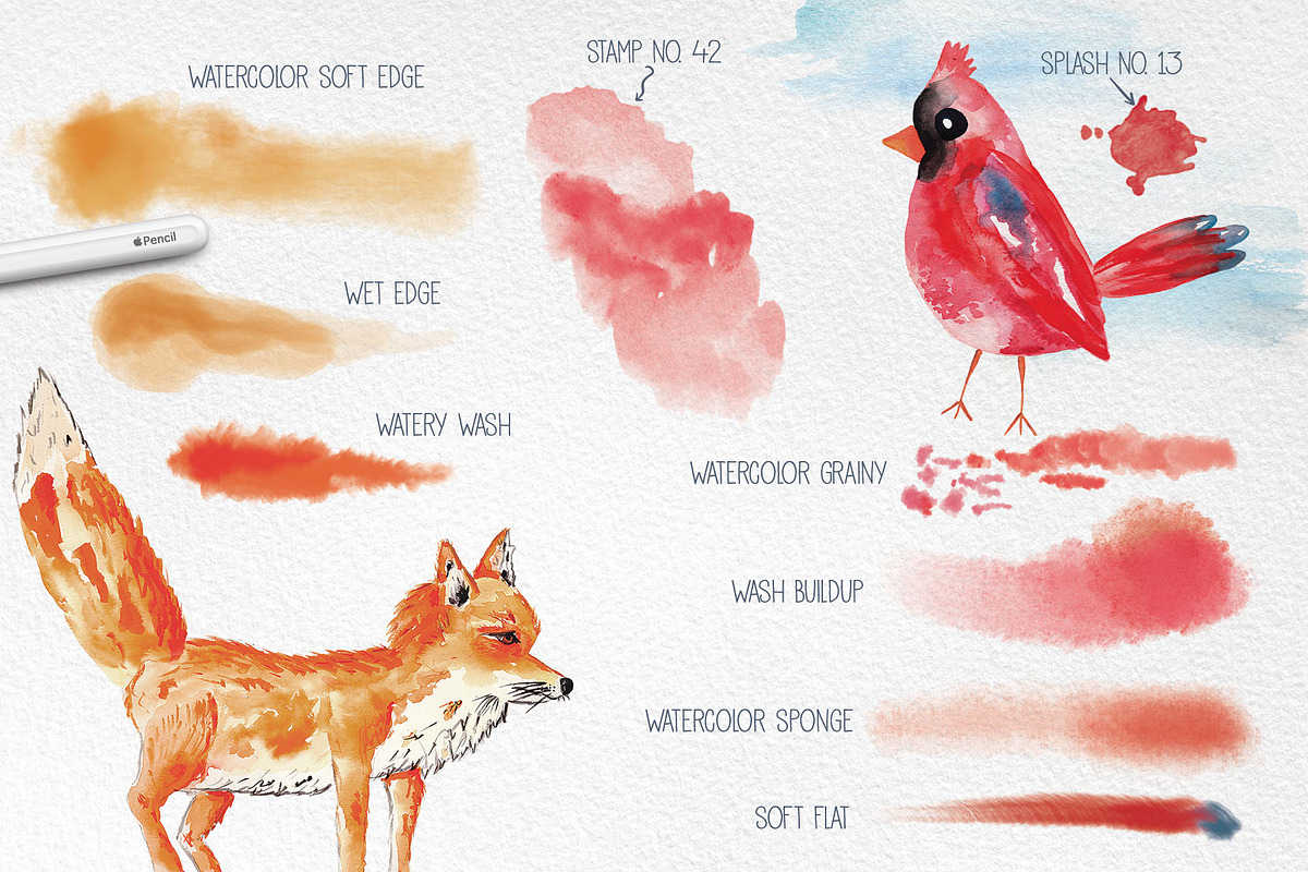 Procreate 5 Watercolor Brush Bundle, a Brush Add-On by RadekBroz (Photo 3 of 9)