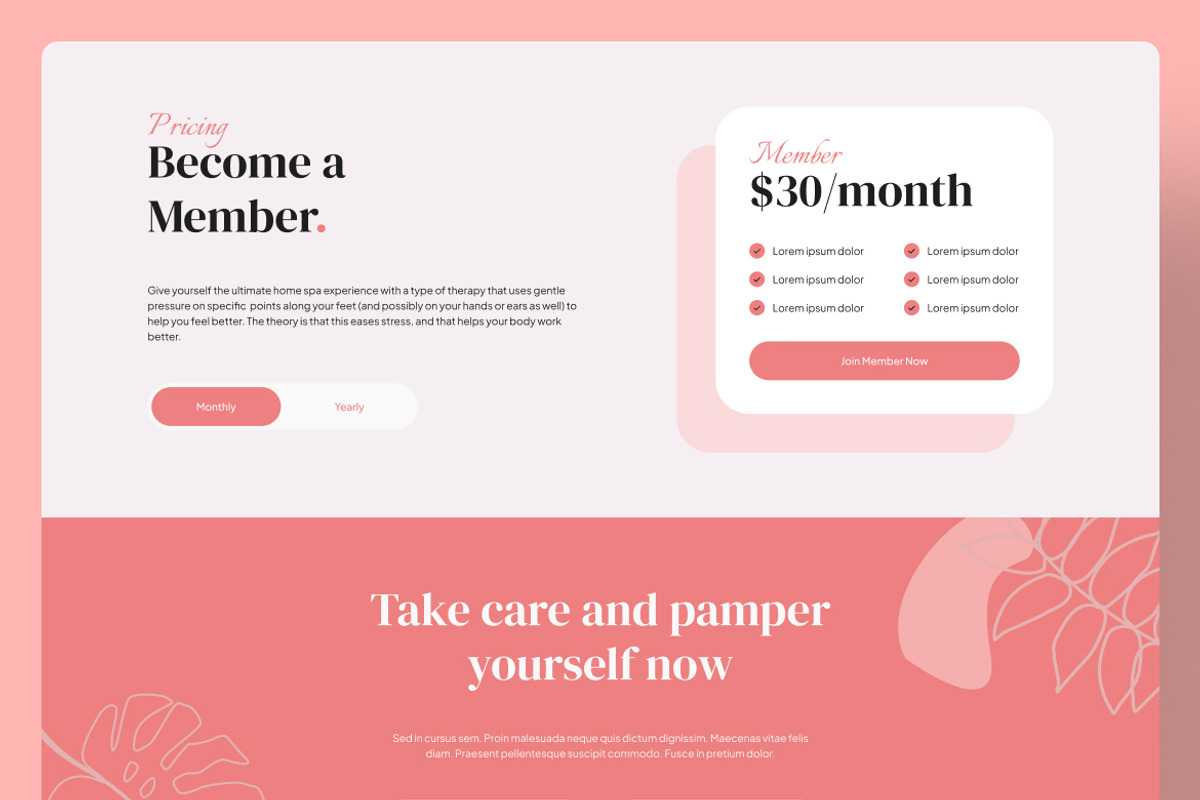 Beauty Care Web Landing Page, a Landing Page Template by UICreative (Photo 3 of 4)
