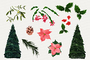 Little deer Christmas clipart, an Animal Illustration by LuckyTurtleArt (Thumbnail 3 of 9)