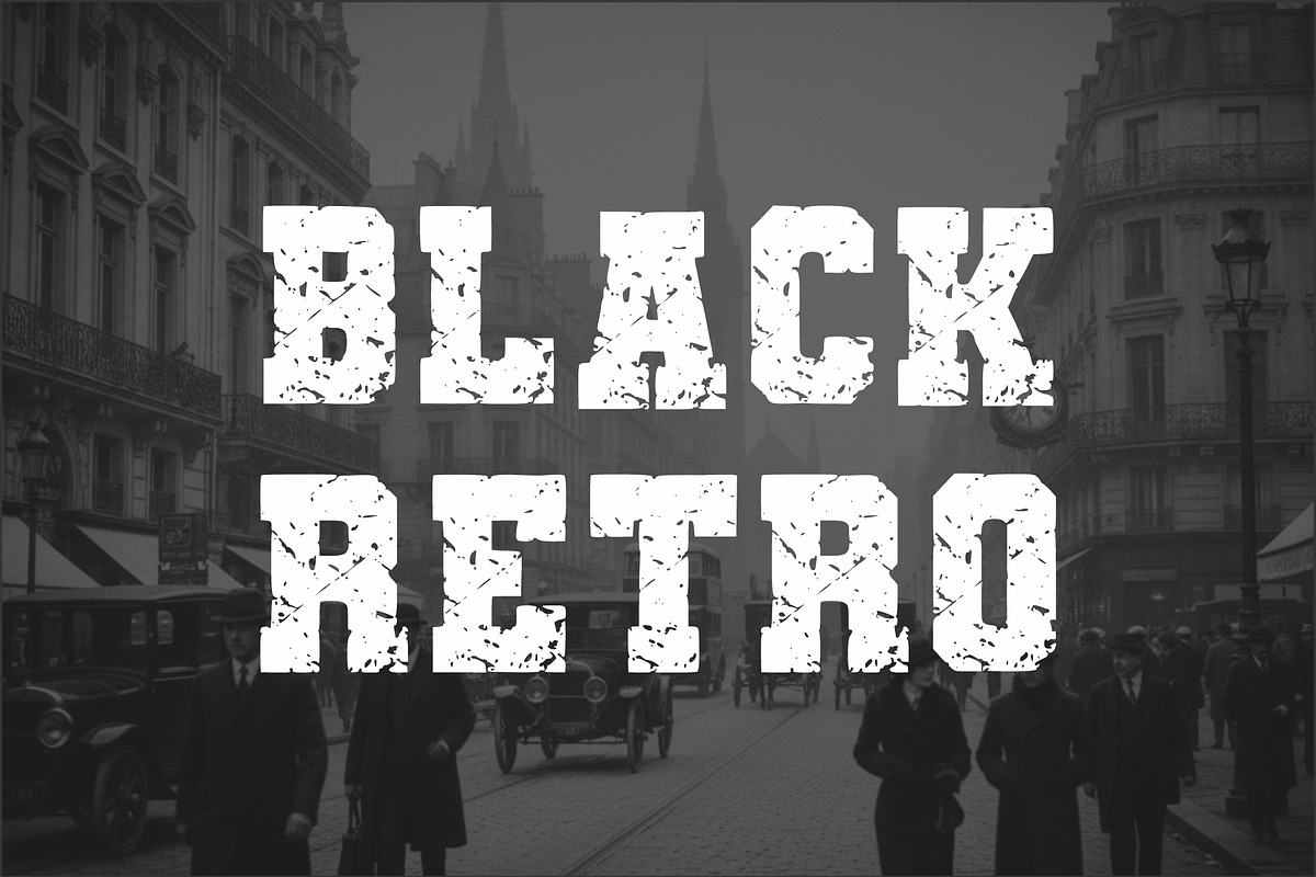 Vintage College Grunge Display Font, a Blackletter Font by Fourteen Letter (Photo 2 of 5)