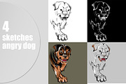 French bulldog and angry dog, an Animal Illustration by Allween (Thumbnail 4 of 7)