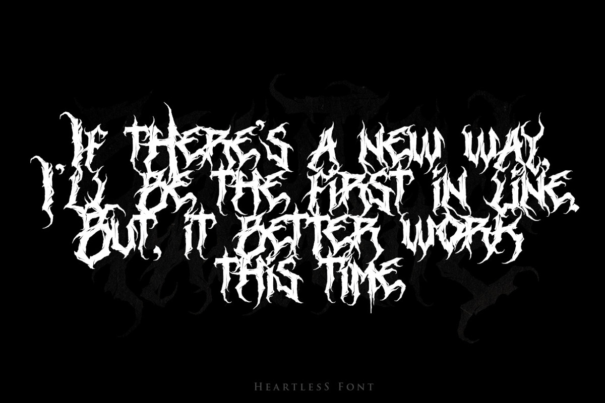 Heartless - Premium Death Metal, a Blackletter Font by Blackmetalfont (Photo 4 of 8)