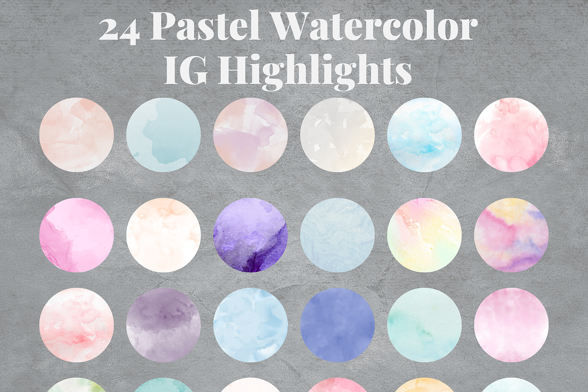 24 Watercolor IG Highlight Covers, an Illustration by KatieLearns (Photo 2 of 3)