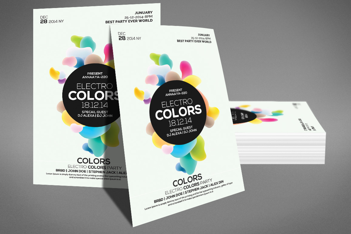 Electro Colors - Flyer Template, a Flyer Template by graphicforest