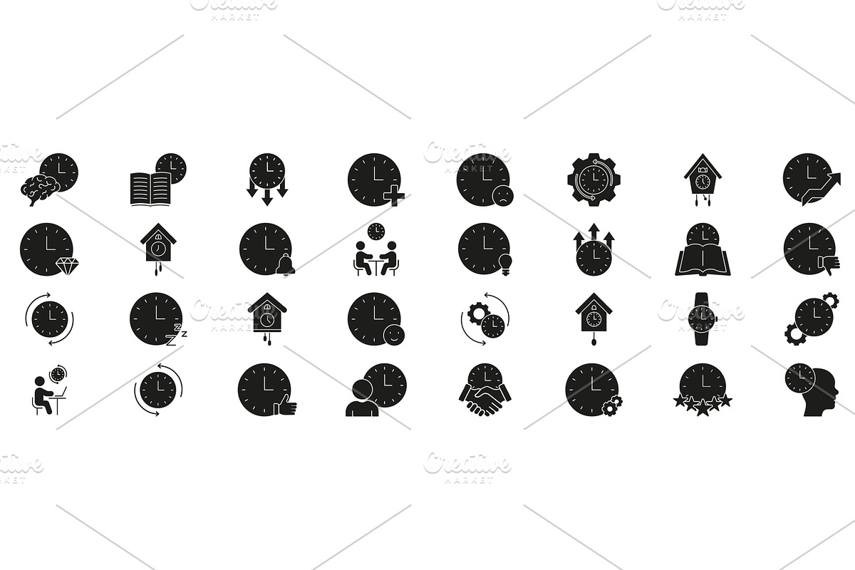 Clock And Time Management Icons, a Solid Icon by Gentle Studio