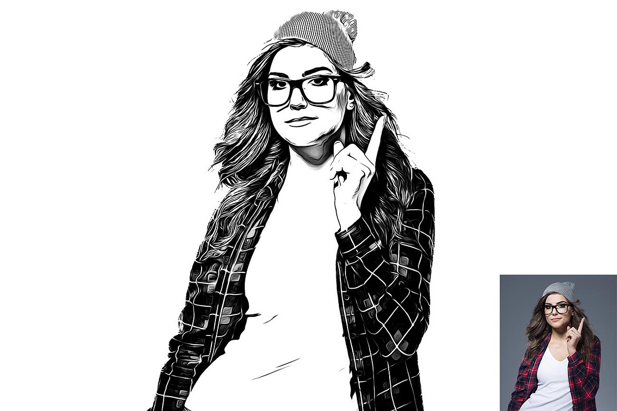 Digital Vector Drawing Ps Action, an Action Add-On by Studio Retouch (Photo 11 of 12)