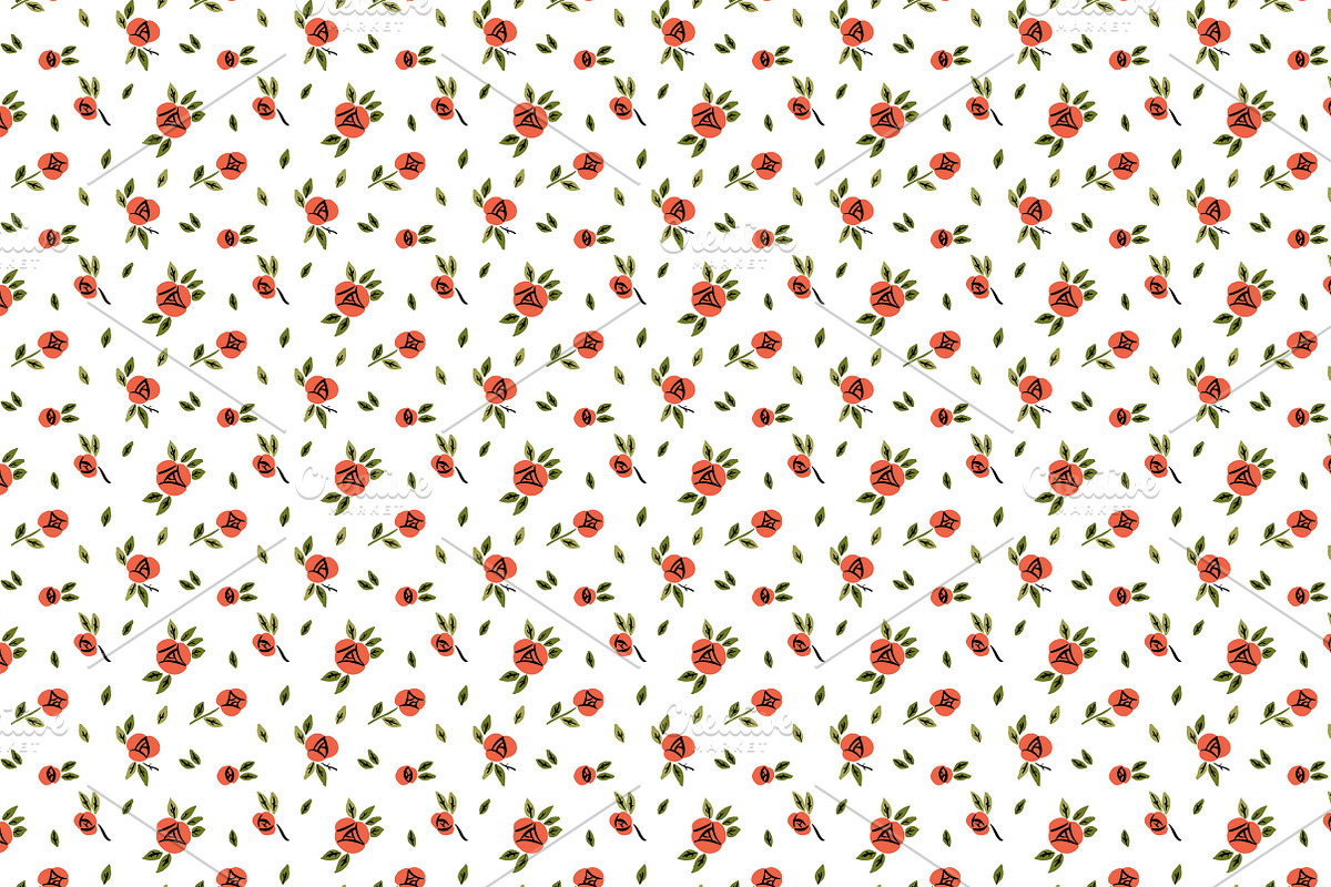 Red flowers patterns, a Pattern Graphic by Lyolya Profitrolya (Photo 5 of 5)