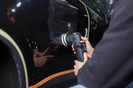 Auto polishing process. Detailing, a Photo by borodai94