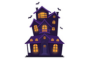 Spooky Halloween haunted house, a Seasonal Illustration by Yayasya (Thumbnail 1 of 3)