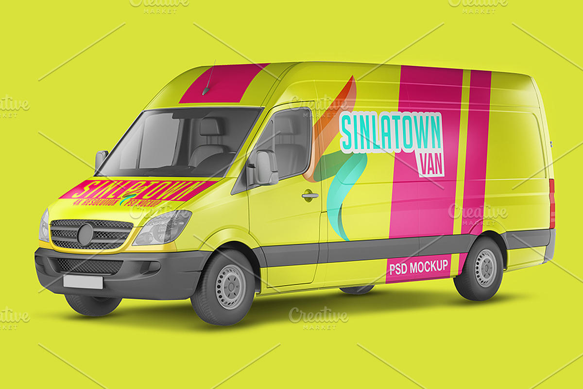 Transporter Van PSD Mockup, an Advertising Mockup by Sinlatown (Photo 5 of 6)
