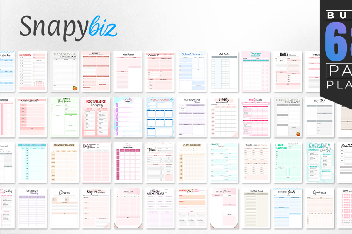 Printable Planner Bundle, a Print Template by Snapybiz (Photo 2 of 2)