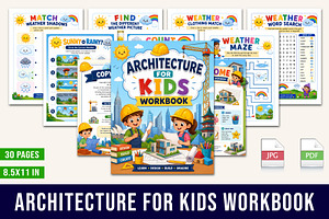 Architecture for Kids Workbook, a Stationery Template by Designmela01