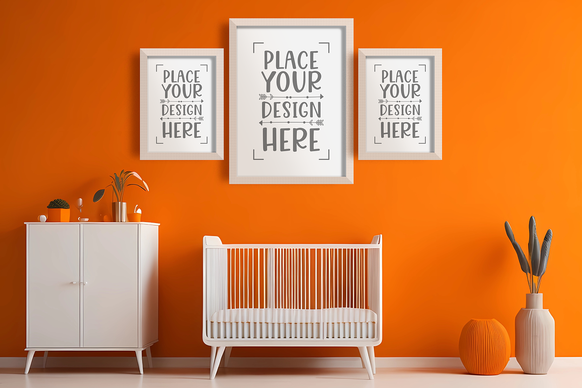 Nursery frame mockup, nursery wall, a Print Template by Ali's Designs (Photo 1 of 3)