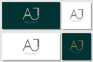 AJ Initial Letters Logo Design