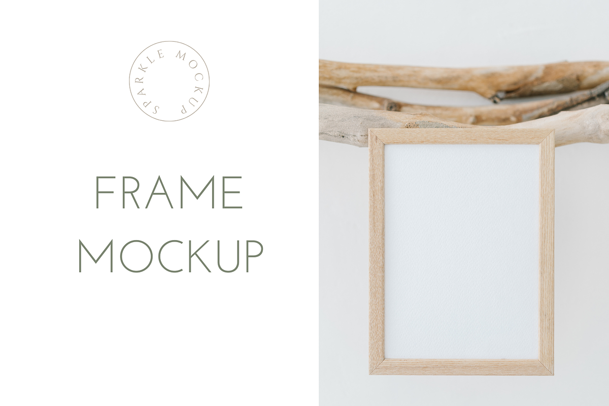 Wood Frame Mockup, a Product Mockup by sparklemockup