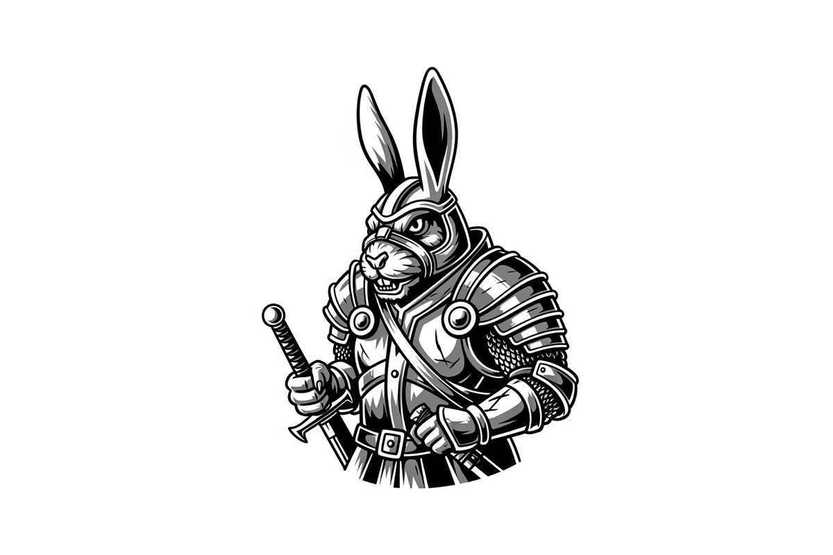 Warrior Bunny Knight Silhouette, an Illustration by jahid234 (Photo 37 of 49)