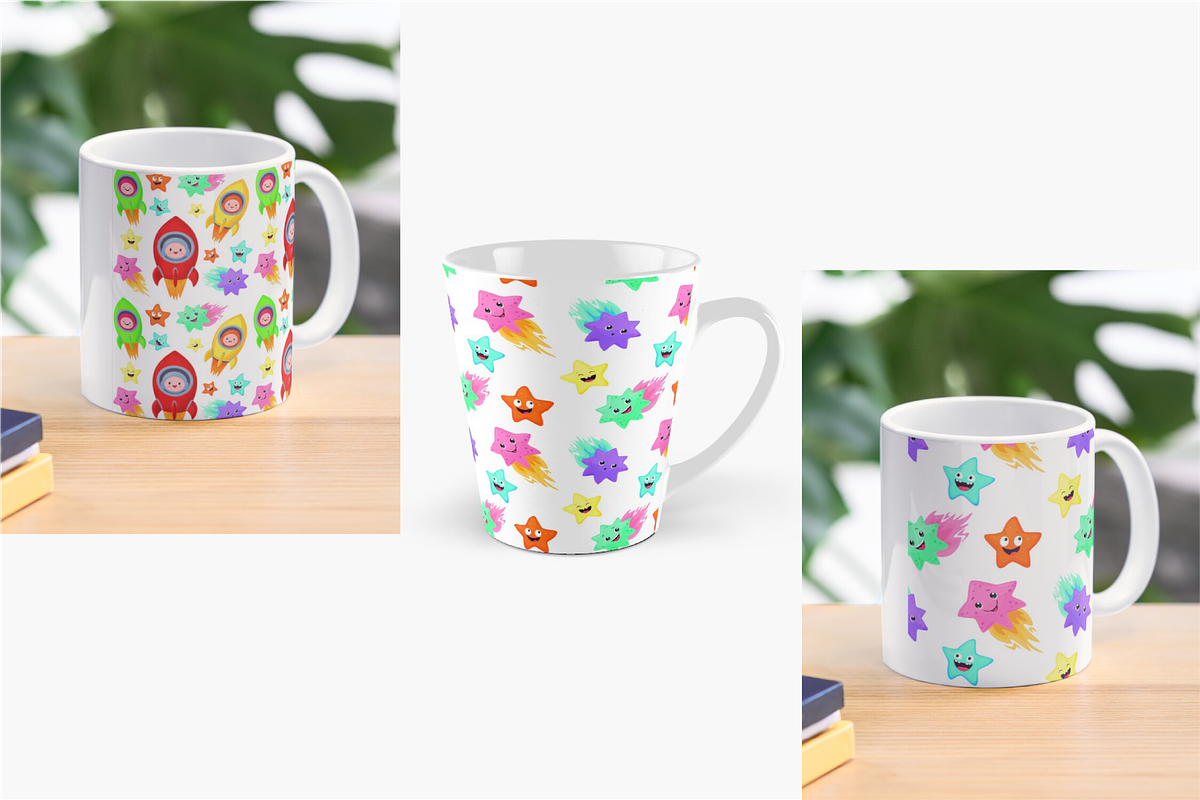 cartoon cute space set + patterns, a Pattern Graphic by ChubbyBunny Art (Photo 6 of 12)